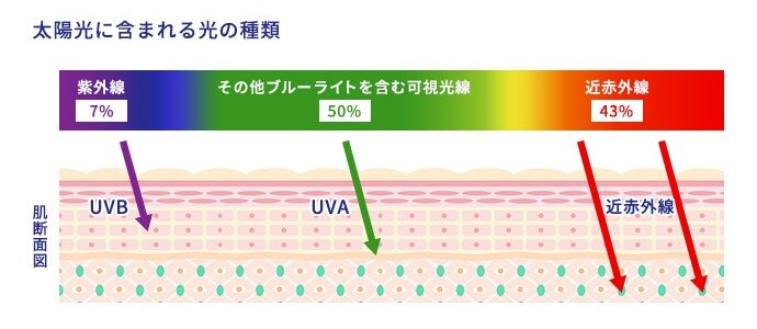 太陽光に含まれる光の種類